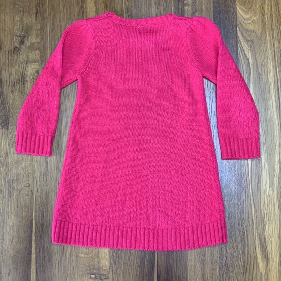 OWL Knited Sweater Dress Girls 2-3 2T 3T Red Toddler Girl Knit Winter Tunic Fall - Picture 2 of 6
